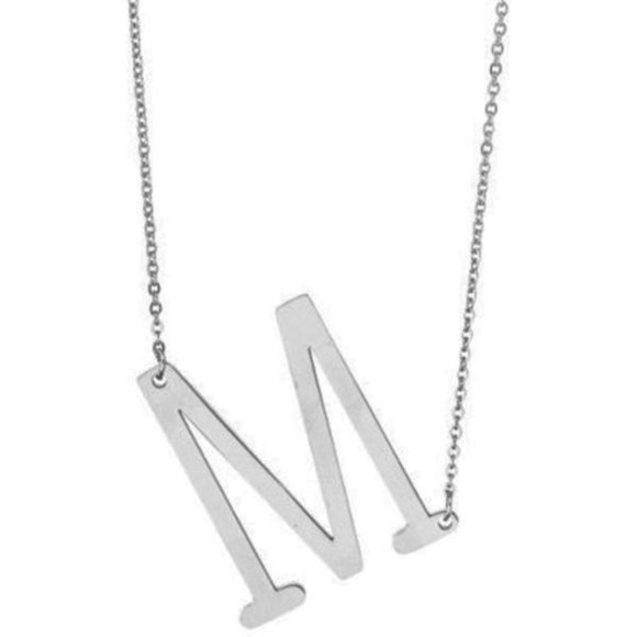 Letter M Pendant necklace in Stainless Steel - Picture 1 of 2